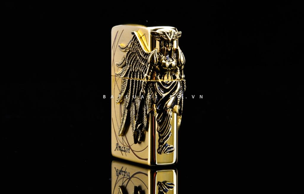 Bật lửa Zippo chính hãng Amazons Angel Ares phiên bản vàng